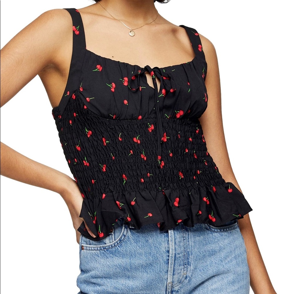 NWT Topshop Cherry Top